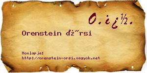 Orenstein Örsi névjegykártya